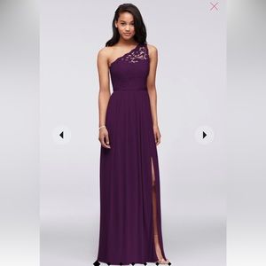 One Shoulder Lace Bridesmaid Dress